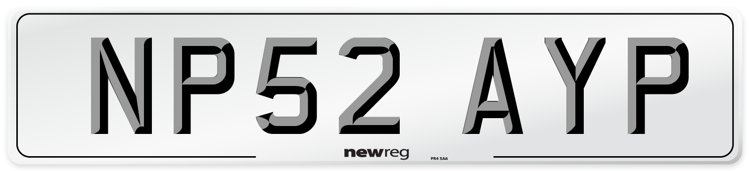 NP52 AYP Number Plate from New Reg